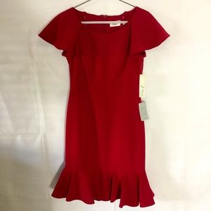 Eliza J hot pink ruffle dress, size 4, new with tag